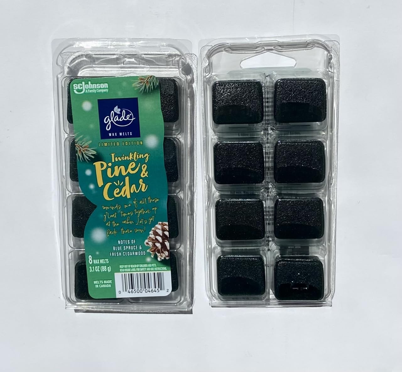 Glade Twinklimg Pine & Cedar Wax Melts 2 Pack 3.1 oz each