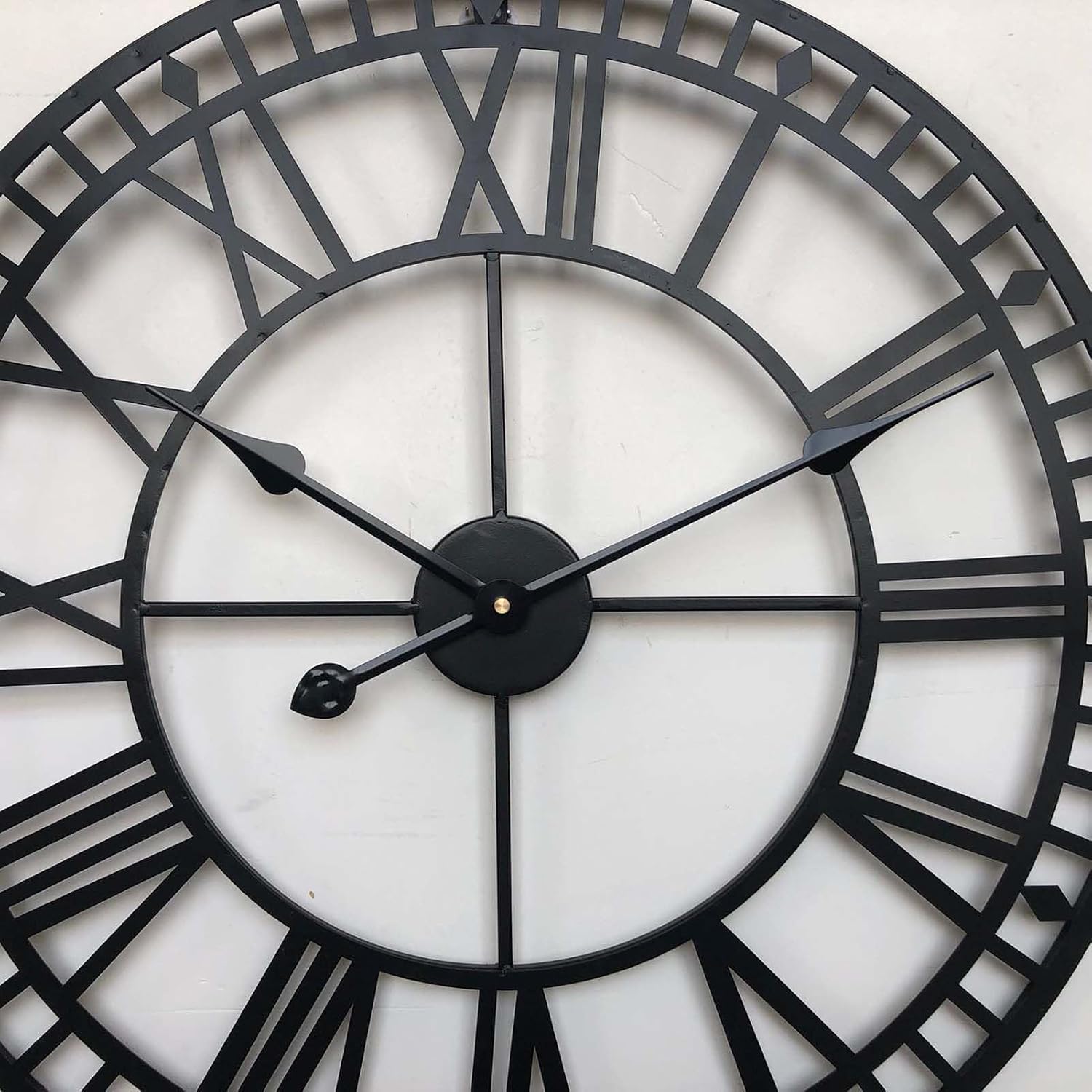24 Inch Large Outdoor Clock, Large Vintage Cast Iron Wrought Garden Wall Mounted Clock Silent NonTicking Roman Numerals Wall Clocks, Indoor Outdoor Metal Clock for Home Decor,60cm/24inch