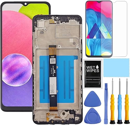 Pantalla de repuesto para Samsung Galaxy A03S A037u versión de Estados Unidos con marco para Samsung A03S A037u A037u1 de repuesto de pantalla LCD,