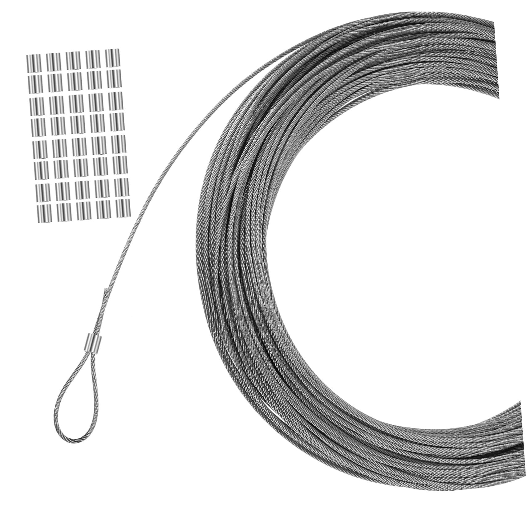 Câble acier inoxydable manchons aluminium pour pose de tableaux et cadres
