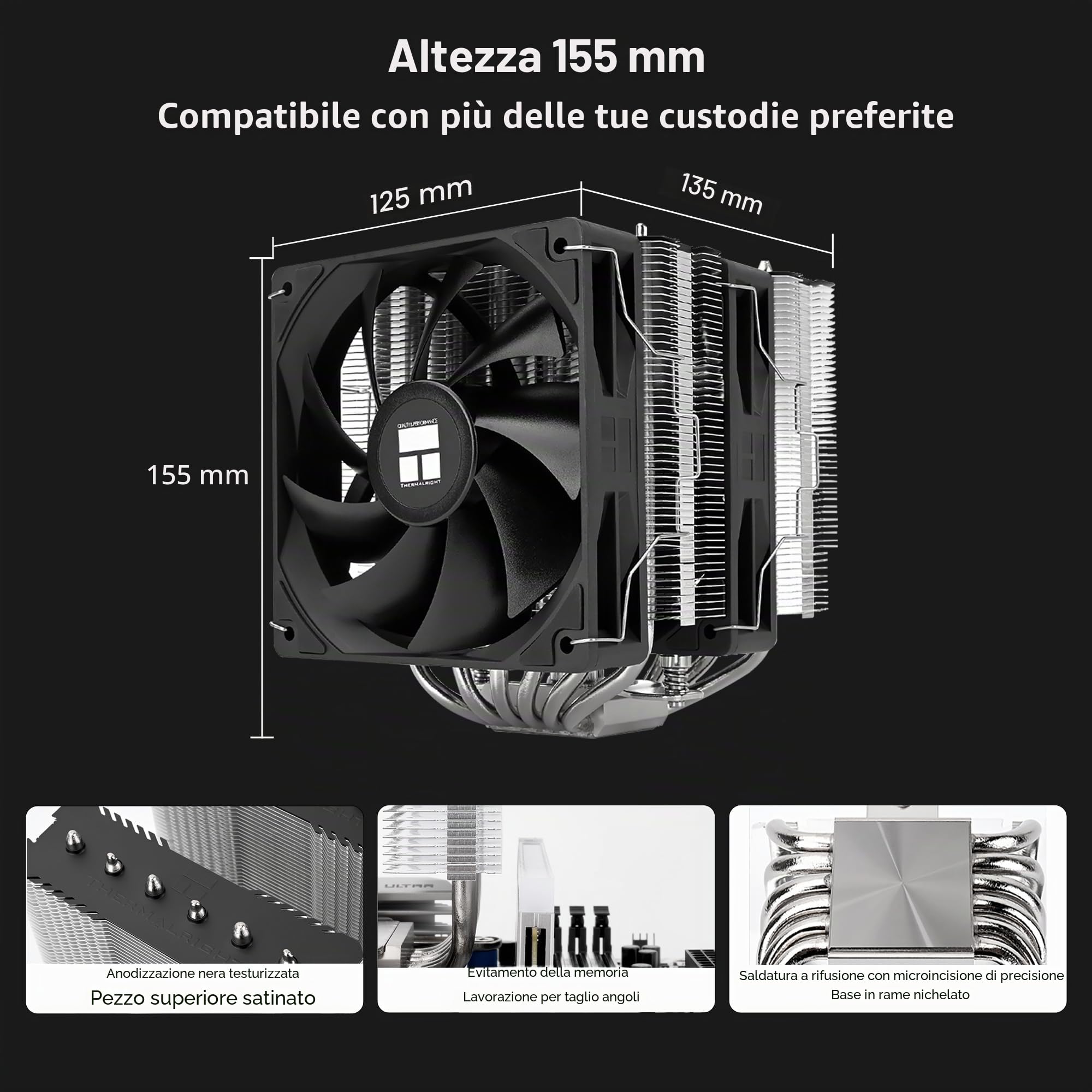 Thermalright Peerless Assassin 120 SE V2 Refroiditore CPU, TL-C12C 120mm Ventole, 1850RPM, 6 Tubazioni di Calore, per AMD AM4/AM5 e Intel LGA 1700/1851
