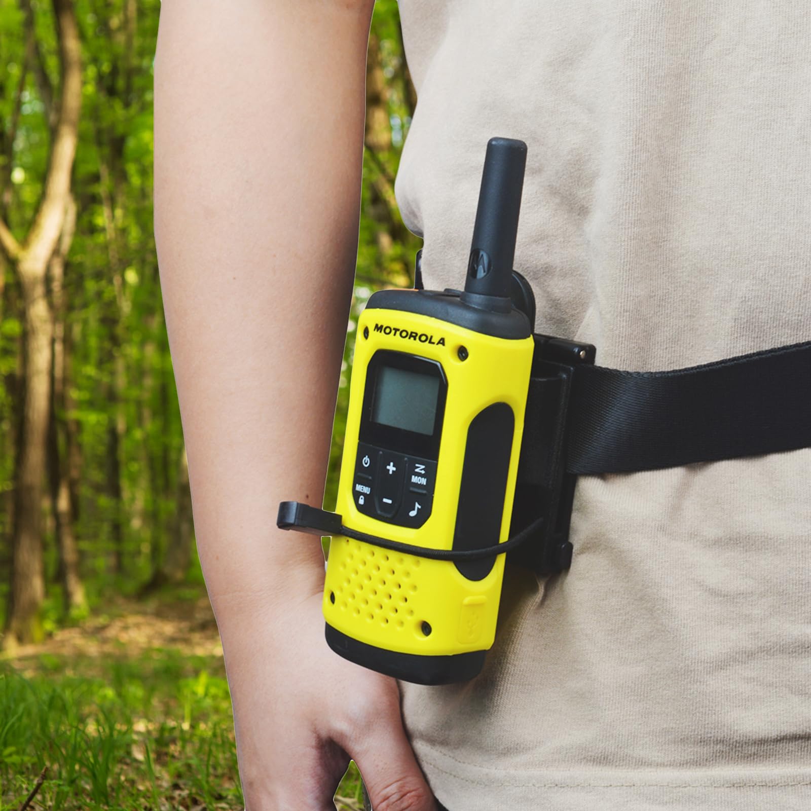 Supporto per walkie talkie da cintura 25-58mm, clip per radio compatibile Molle, Nero