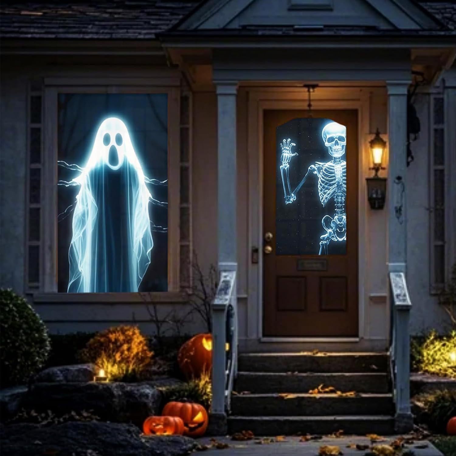 Holographic Rear Projector Screen for Halloween - 50" x 89" Double Sided Projection Screens Window Display Movie Night for Hang Wall Mounting Indoor Outdoor Ghost Video Effects