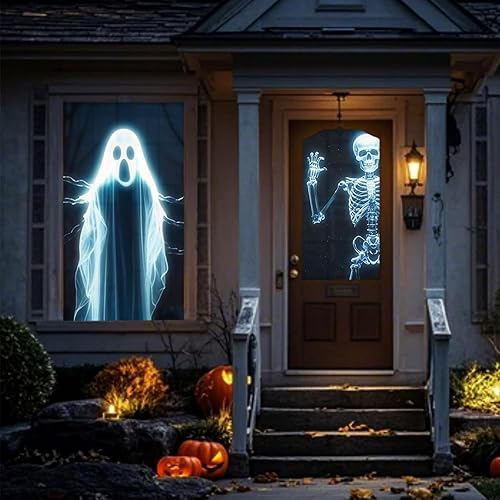 Miniatura 2 de Pantalla de proyector trasera holográfica para Halloween, 50 x 89 pulgadas, pantallas de proyección de doble cara, pantalla de ventana de noche de