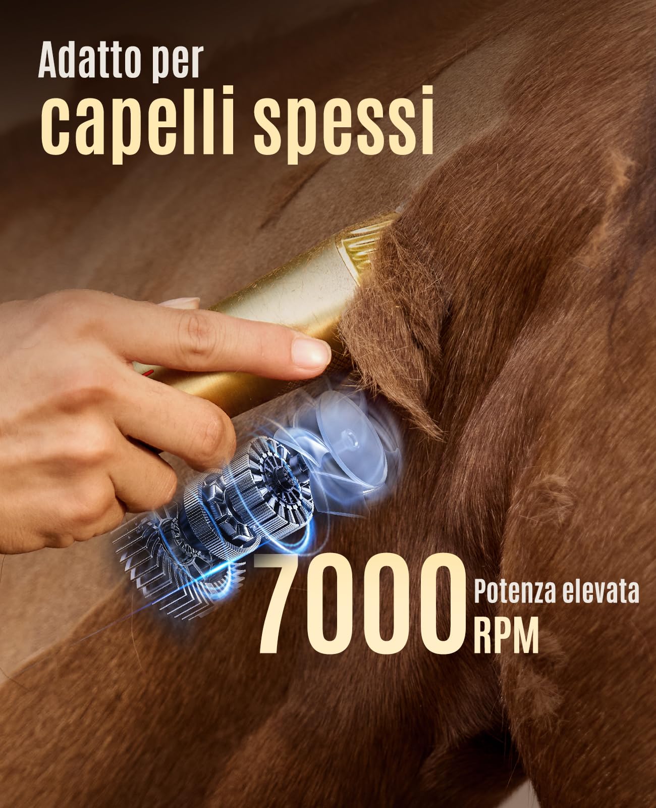 Oneisall Rasoio per cavalli pelo lungo professionale 7000RPM