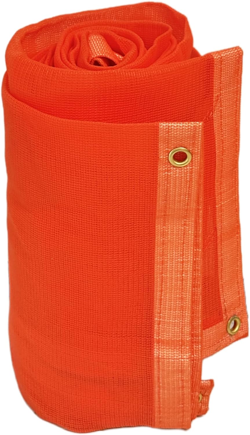 24-552-1012 220GSM Heavy Duty Orange Mesh Tarp - 10' x 12' Reinforced Rip-Resistant Construction Mesh Tarpaulin with Brass Grommets - 12mil Durable Protection for Agriculture, Landscaping