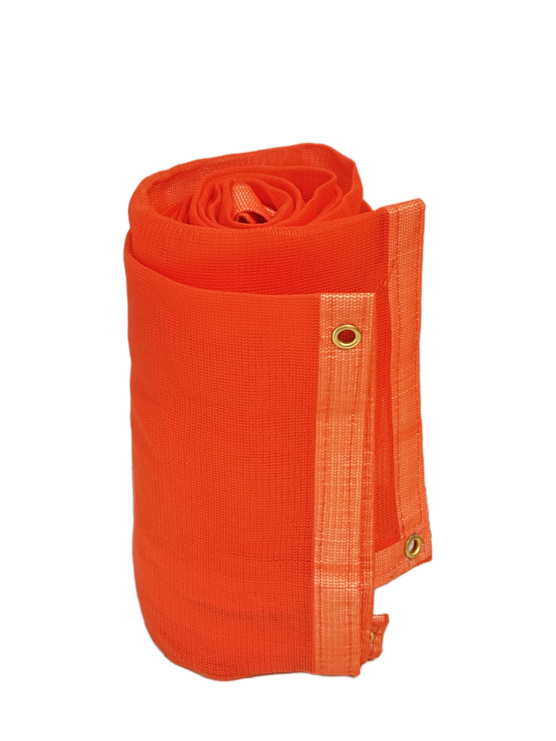Zeluga 24-552-0810 220GSM Heavy Duty Orange Mesh Tarp - 8' x 10' Reinforced Rip-Resistant Construction Mesh Tarpaulin with Brass Grommets