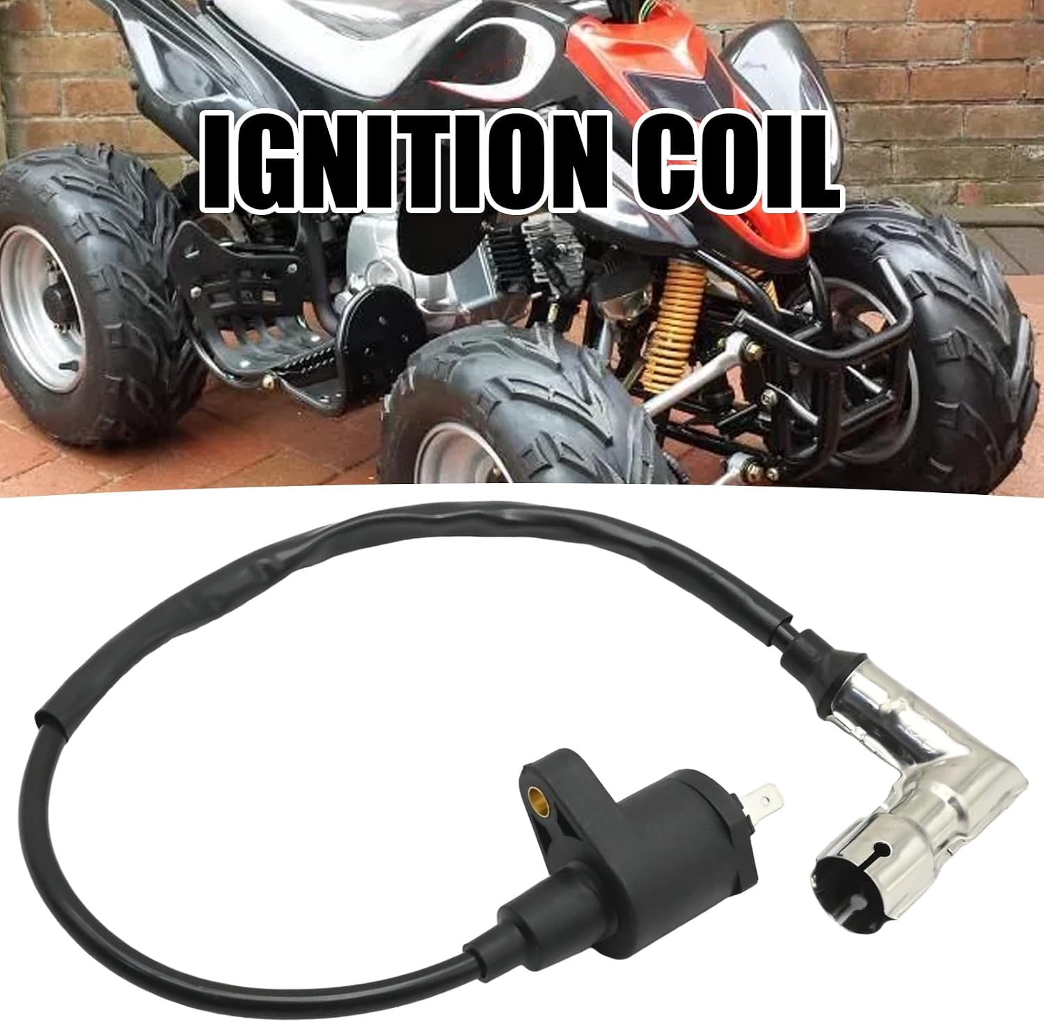 Ignition Coil with Metal Case, Replacement for TaoTao 90cc 110cc 125cc 150cc 250cc ATV Quad Dirt Bike Go-Kart