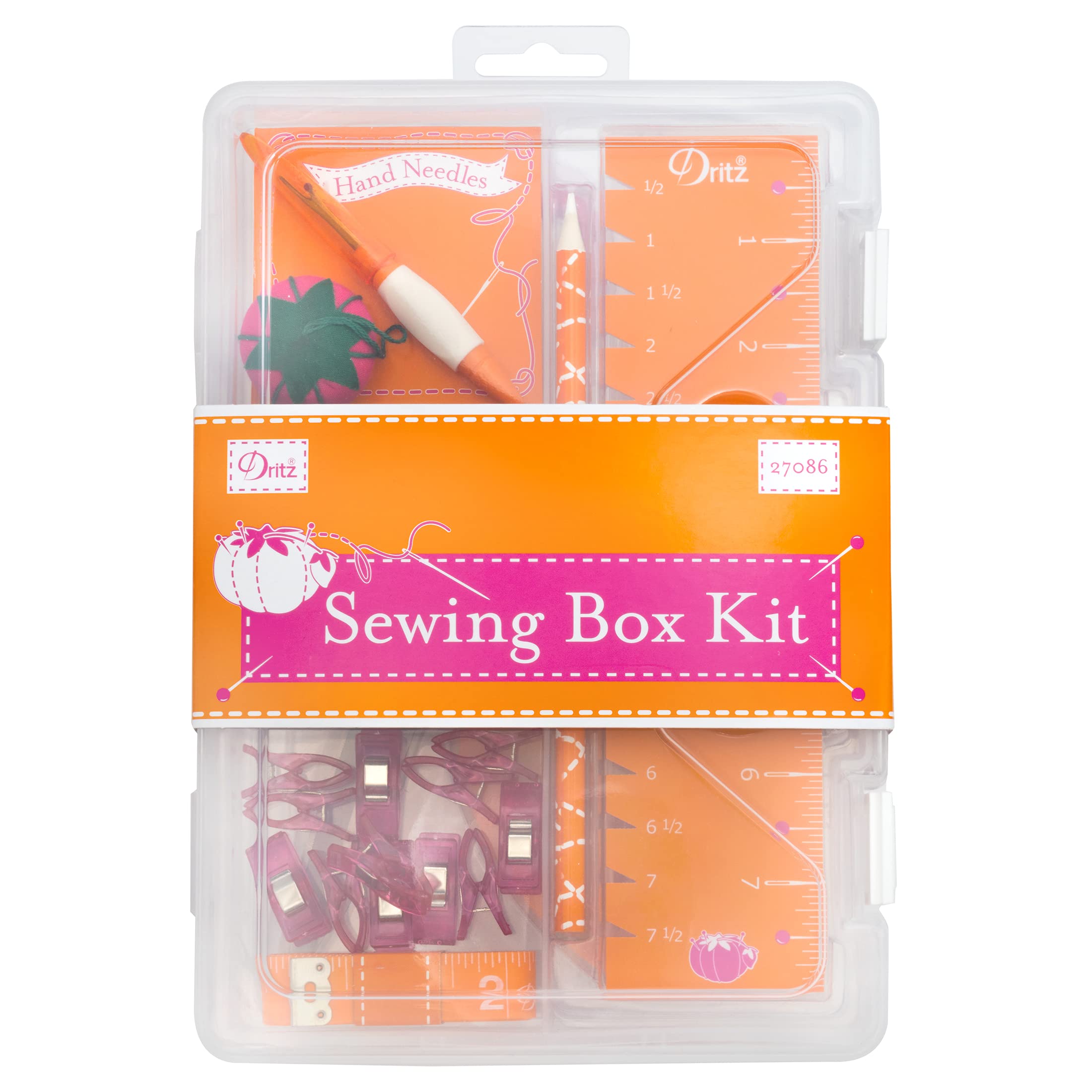 Dritz Kit de costura, naranja y rosa