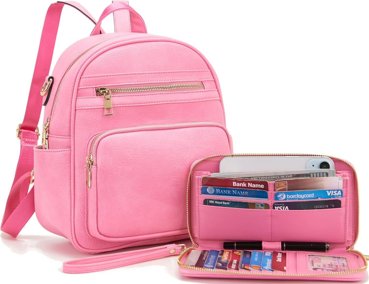 Idesort Small Backpack Purse for Women Girls Cute Backpacks Purse set with Wallet Convertible Shoulder bag - Image 6