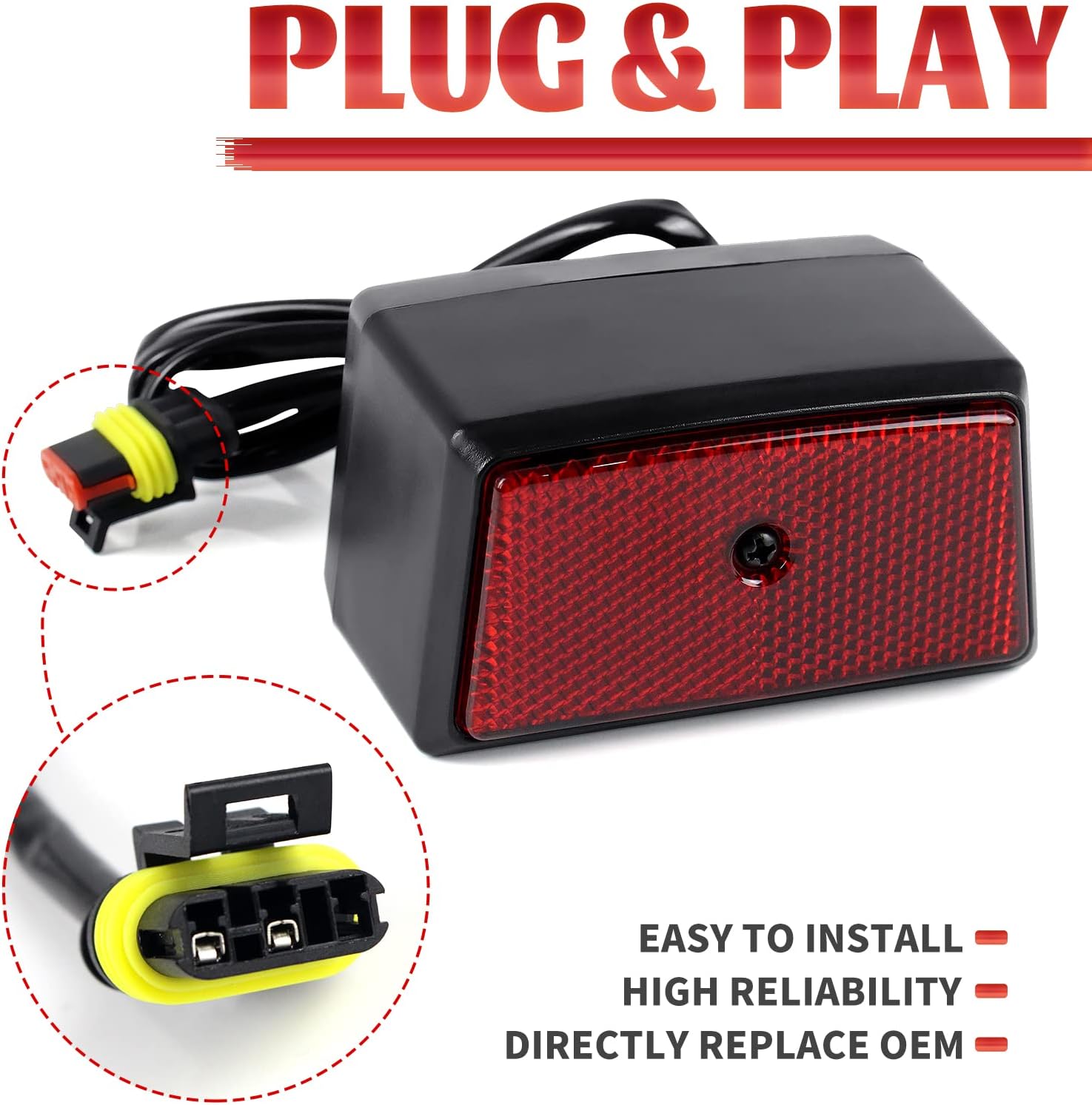 LED License Plate Light Compatible with Can-Am Spyder Accessories, Rear Fender Light Compatible with Spyder F3 (1PCS, Replace #710003348)