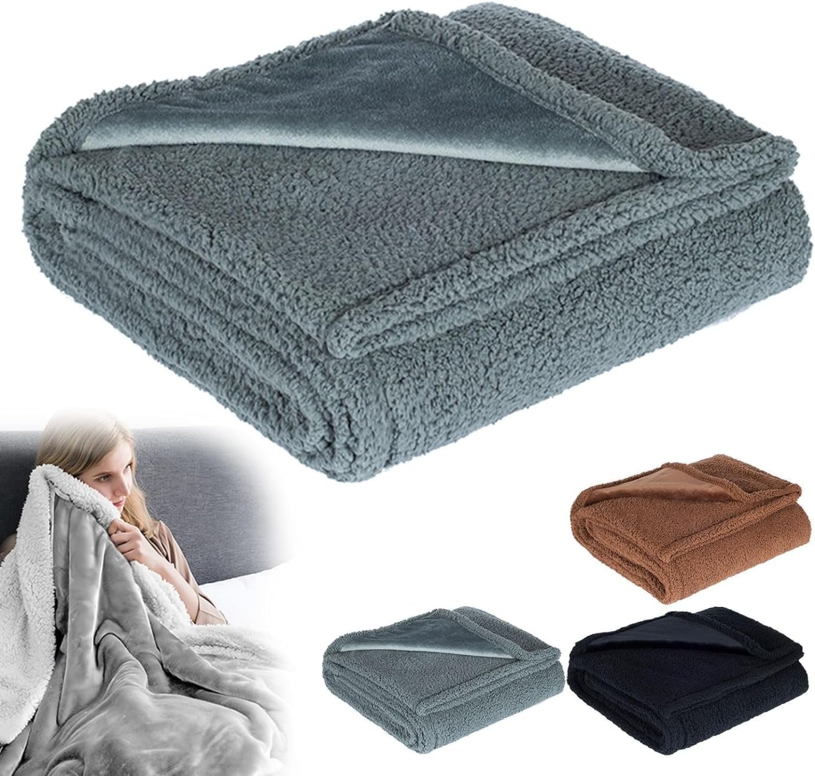 The Waterproof Blanket, Love Blankets for Couples Waterproof, Double-Sided Fluffy Soft Cozy Waterproof Blanket, Fleece Blanket for Furniture Protector, Pet Blanket for Dog Cat