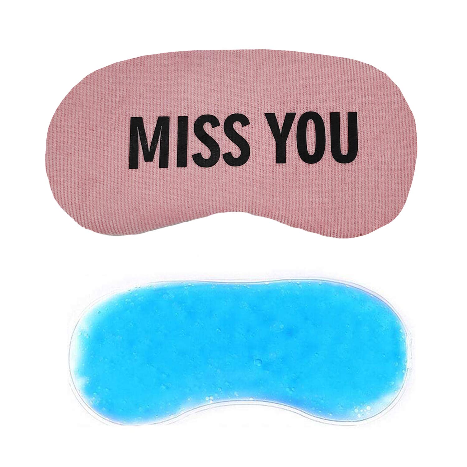 Jenna Polyester Cute Gel Sleeping Eye Shade Mask Cover For Insomnia, Meditation, Puffy Eyes And Dark Circles Missyou Pink-image-2