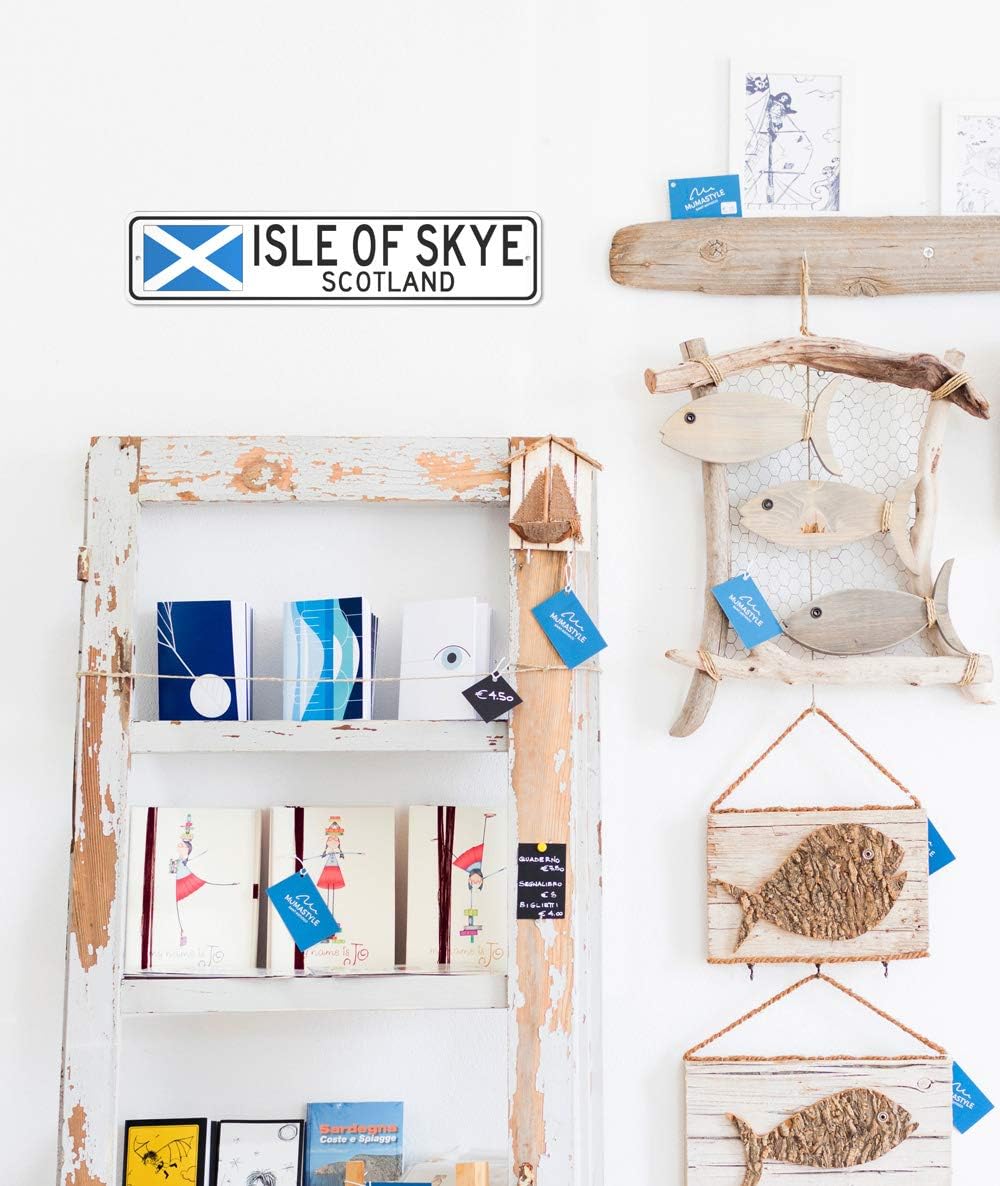 The Lizton Sign Shop - Isle Of Skye, Scotland - Scotland Flag Street Sign - Metal Novelty Sign for Home Decoration, 4x18 inches image 3