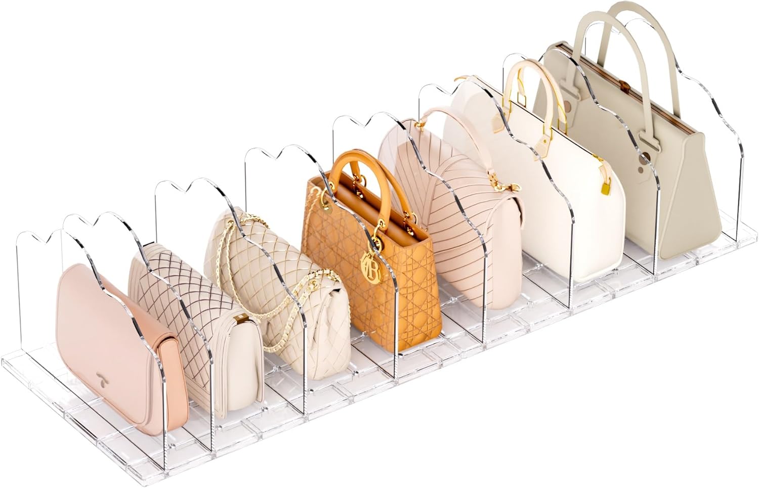 Purse Organizer Acrylic Clear Shelf Dividers Adjustable Bag Organizer