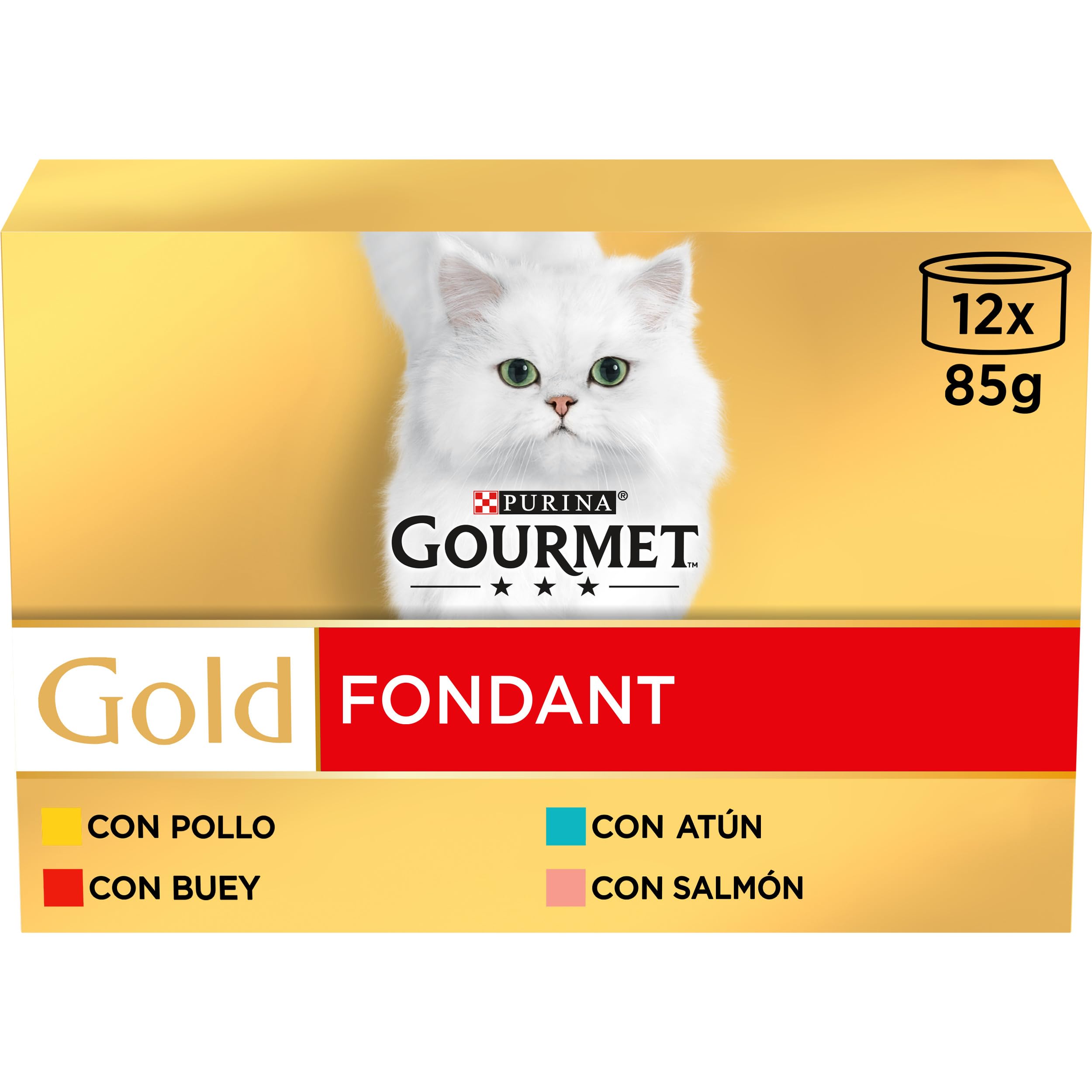 Purina Gourmet Gold Fondant, Comida Húmeda para Gato Pack Surtido, 8 x 12 latas de 85g (96 latas)