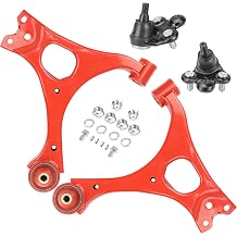 Front Lower Control Arms & Ball Joints for 2006-2011 Honda Civic 2006 2007 2008 2009 2010 2011, Upgraded PU Bushings - Direct Fit Suspension Replacement 4pc kit, Red