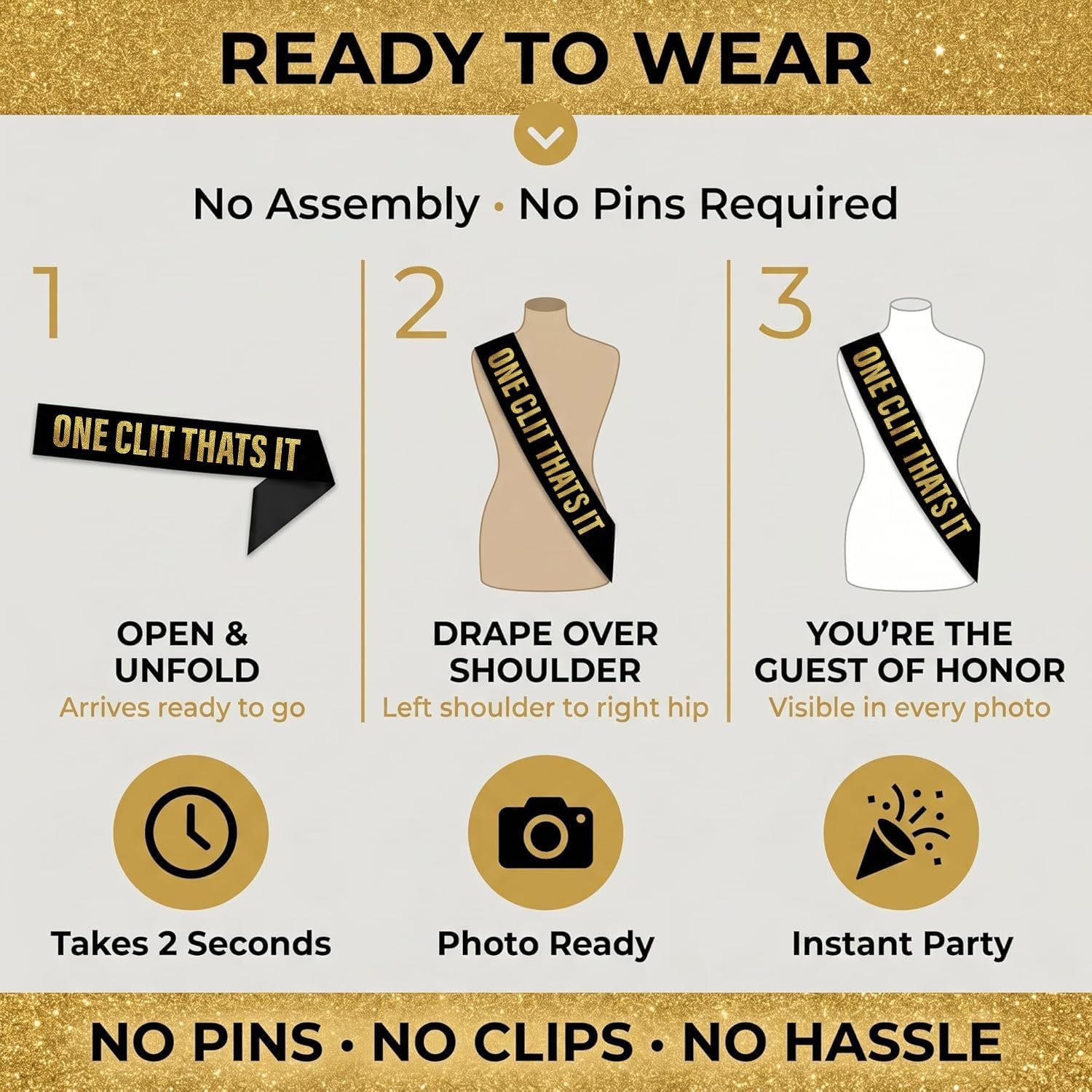 Groom Sash - Bachelor Party Sash for Him - Bachelor Party Decorations, Supplies and Gifts