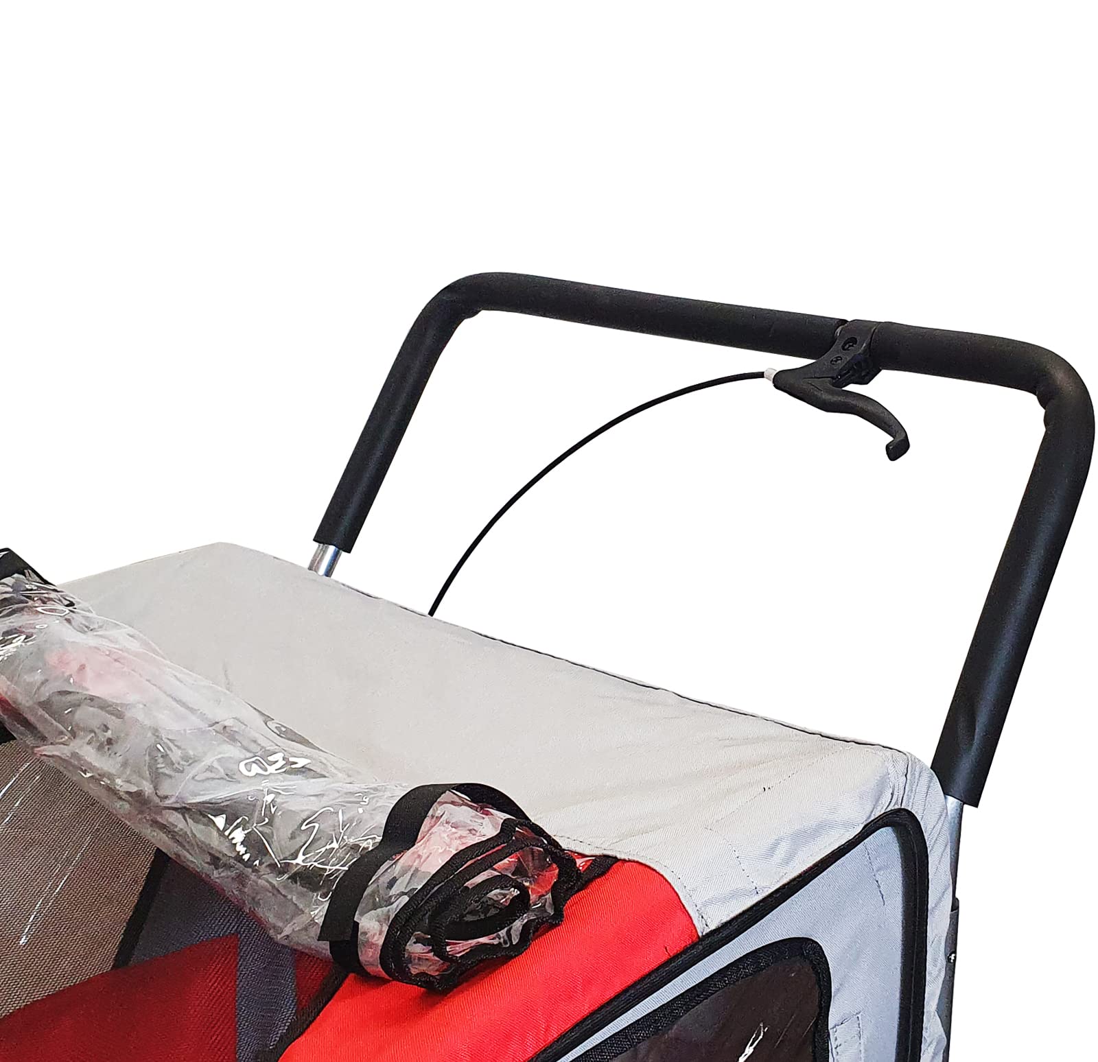 DMS® Fahrradanhänger 2 in 1 Kinderanhänger Fahrrad Anhänger Jogger Radanhänger Kinderwagen Kinderfahrradanhänger für 2 Kinder 5-Punkt Sicherheitsgurt, Radschutz FH-02 (Schwarz)