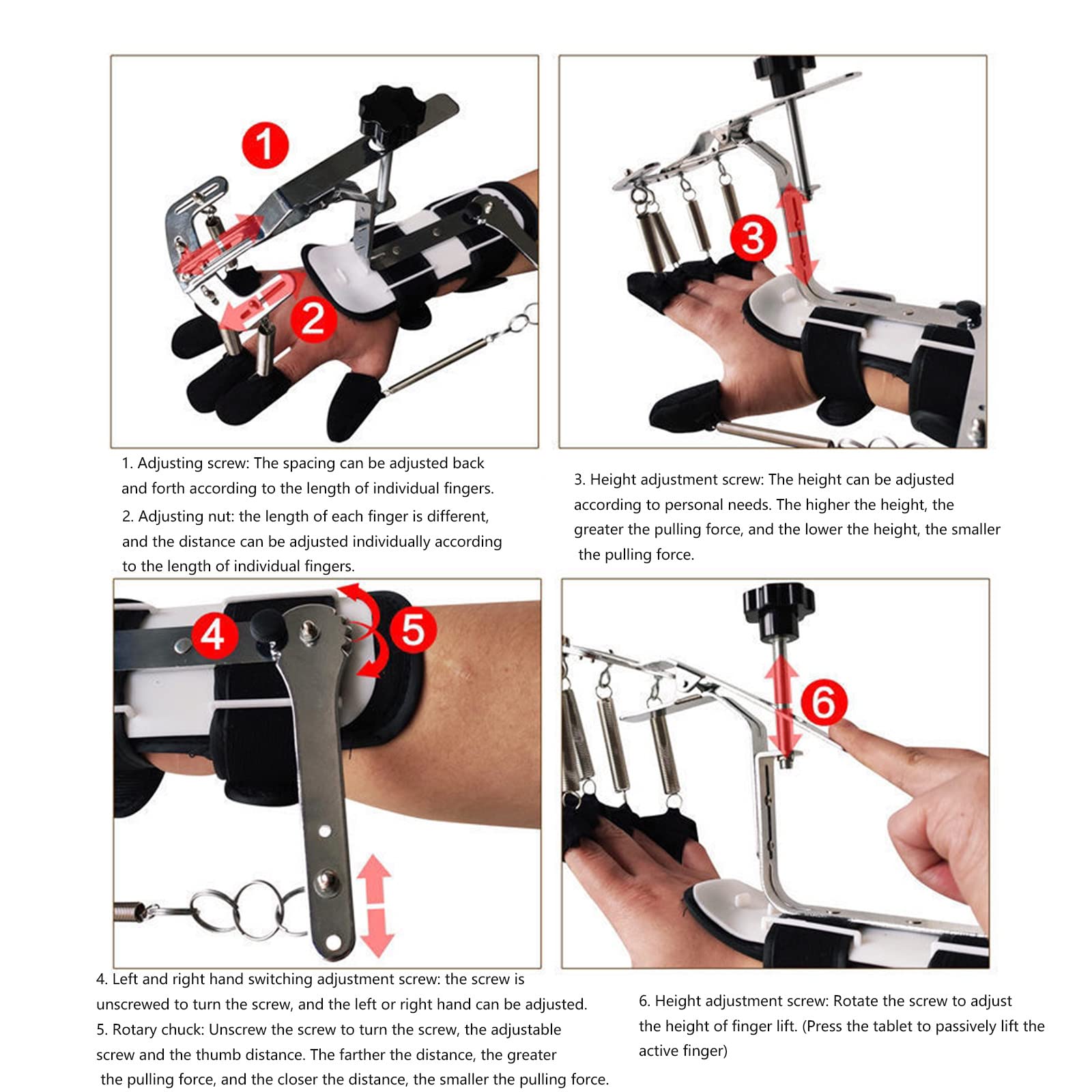 Corrector de Dedo de muñeca Órtesis de muñeca de Mano multifunción Férulas de Dedo separadas Tablero de extensión de espasmo Flexible Férula Apoplejía Hemiplejia, para Manos Izquierda y Derecha