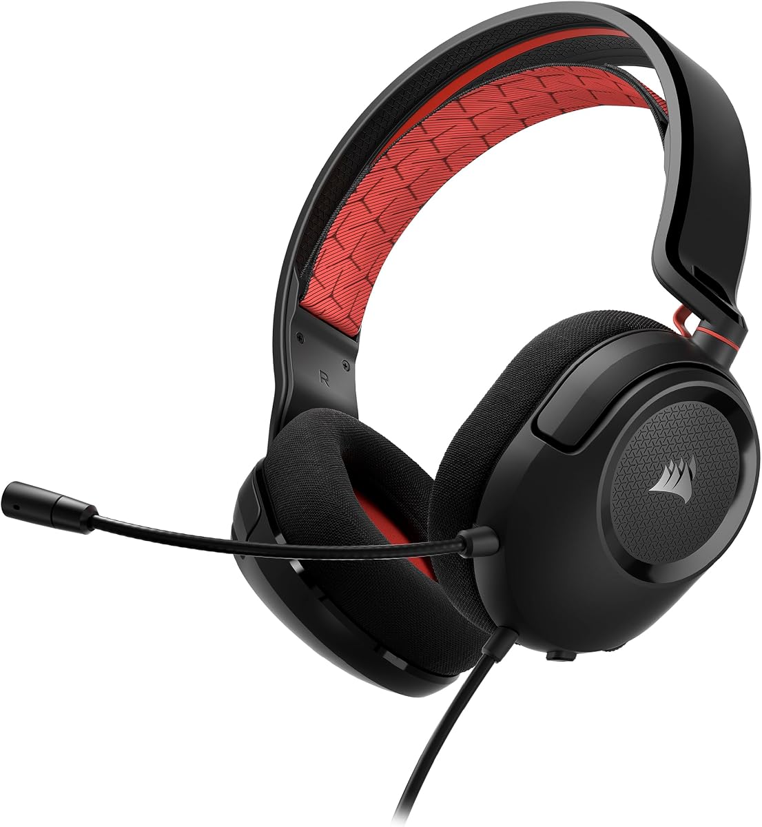 Auriculares para juegos con cable multiplataforma HS35 v2 – Micrófono omnidireccional flexible – Conexión universal de 3,5 mm – PC, Mac, PS5, PS4, Xbox, Nintendo Switch, Móvil – Rojo