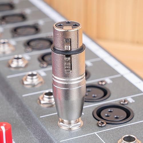 Miniatura 5 de HUALEU Paquete de 2 XLR hembra a hembra, adaptador XLR de 3 pines hembra a 3 pines hembra, extensión de barril de micrófono, adaptador de cable de