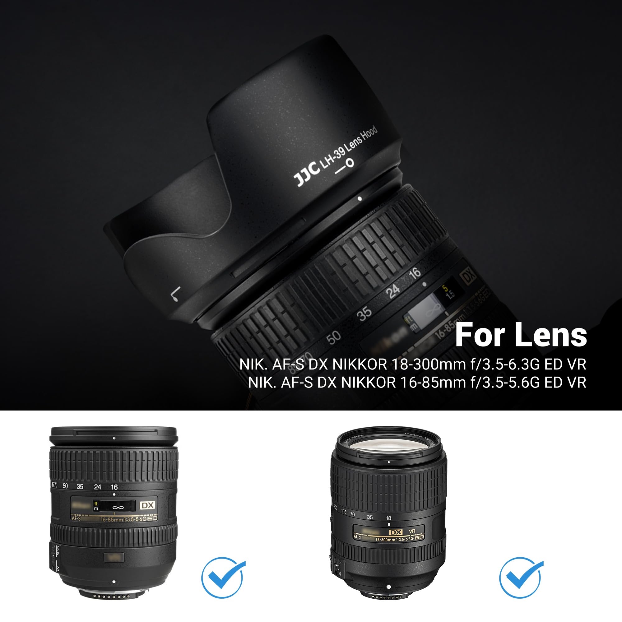 Amazon | JJC Nikon HB-39 可逆式バヨネット式レンズフード
