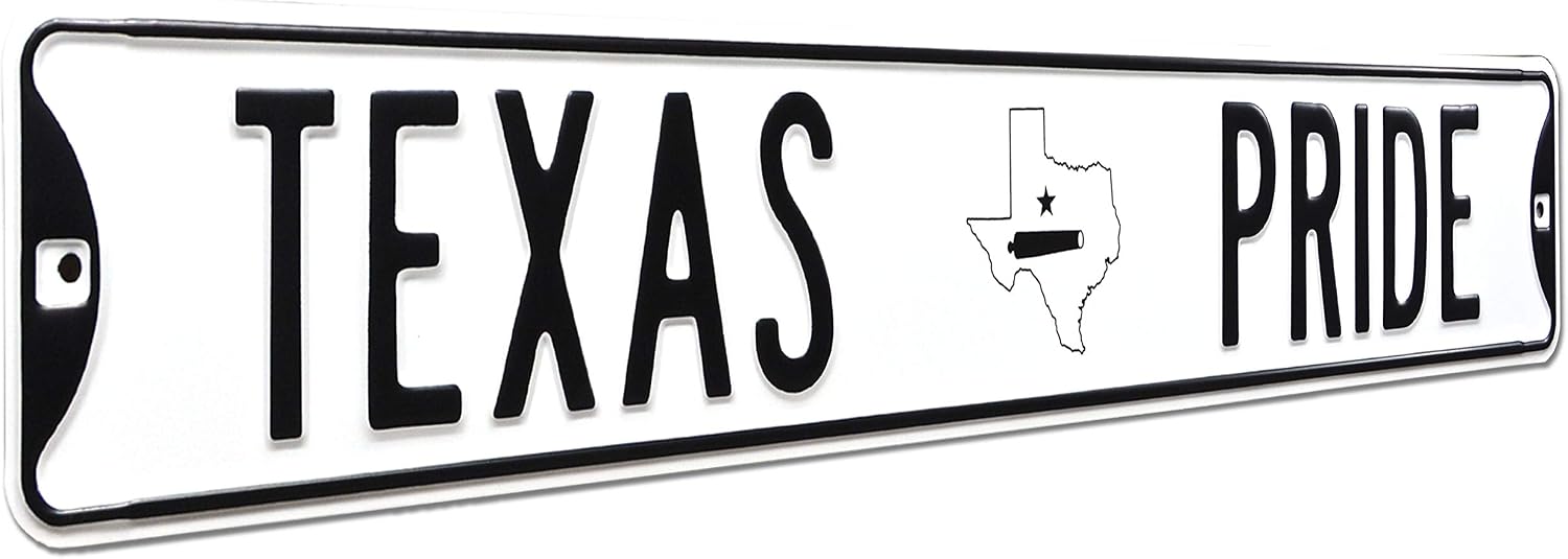 Authentic Street Signs 43178 TEXAS PRIDE with LOGO - Large, Heavy Duty Steel Street Sign