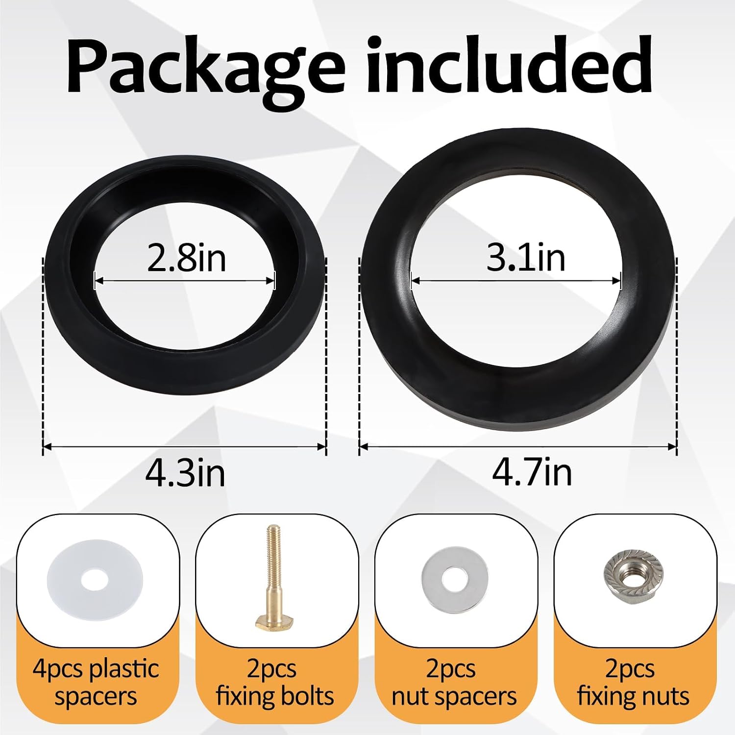 RV Toilet Seal Kit Compatible with Thetford Aqua-Magic Style Plus, Lite, Style II - Waste Ball Seal Base Gasket and Brass Closet Bolt Kit Replace #34120 & #12524