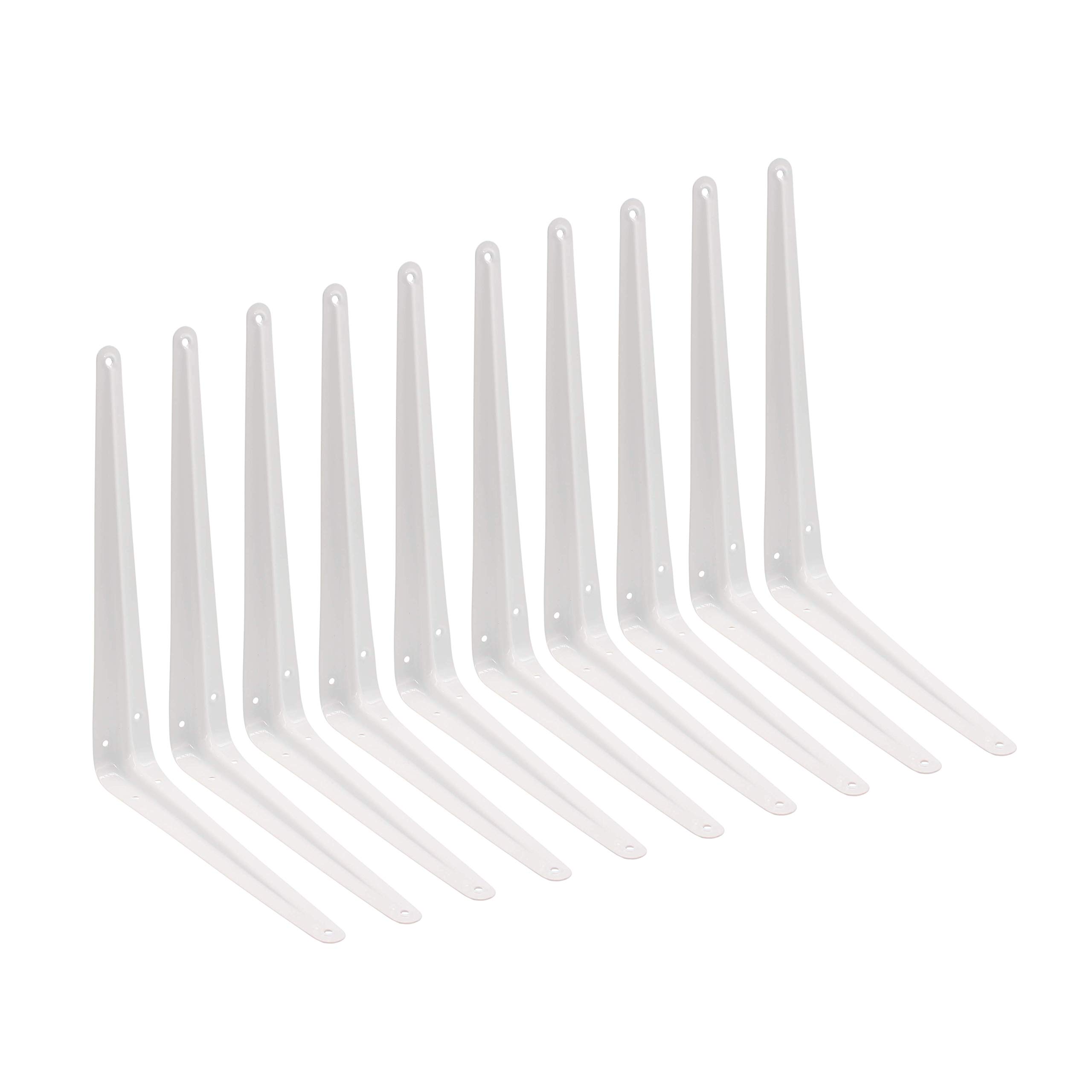 EAI London Shelf Brackets | White 300x250mm / 12x10 Inch Shelving Support Bracket | Pack of 10