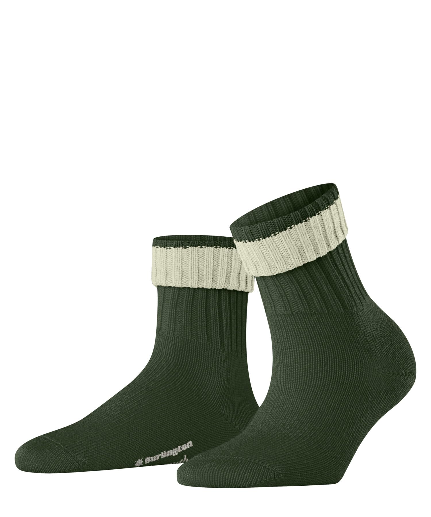Burlington Women's Plymouth W So Wool Plain 1 Pair Socks, Green Asparagus 7045, 3.5-7
