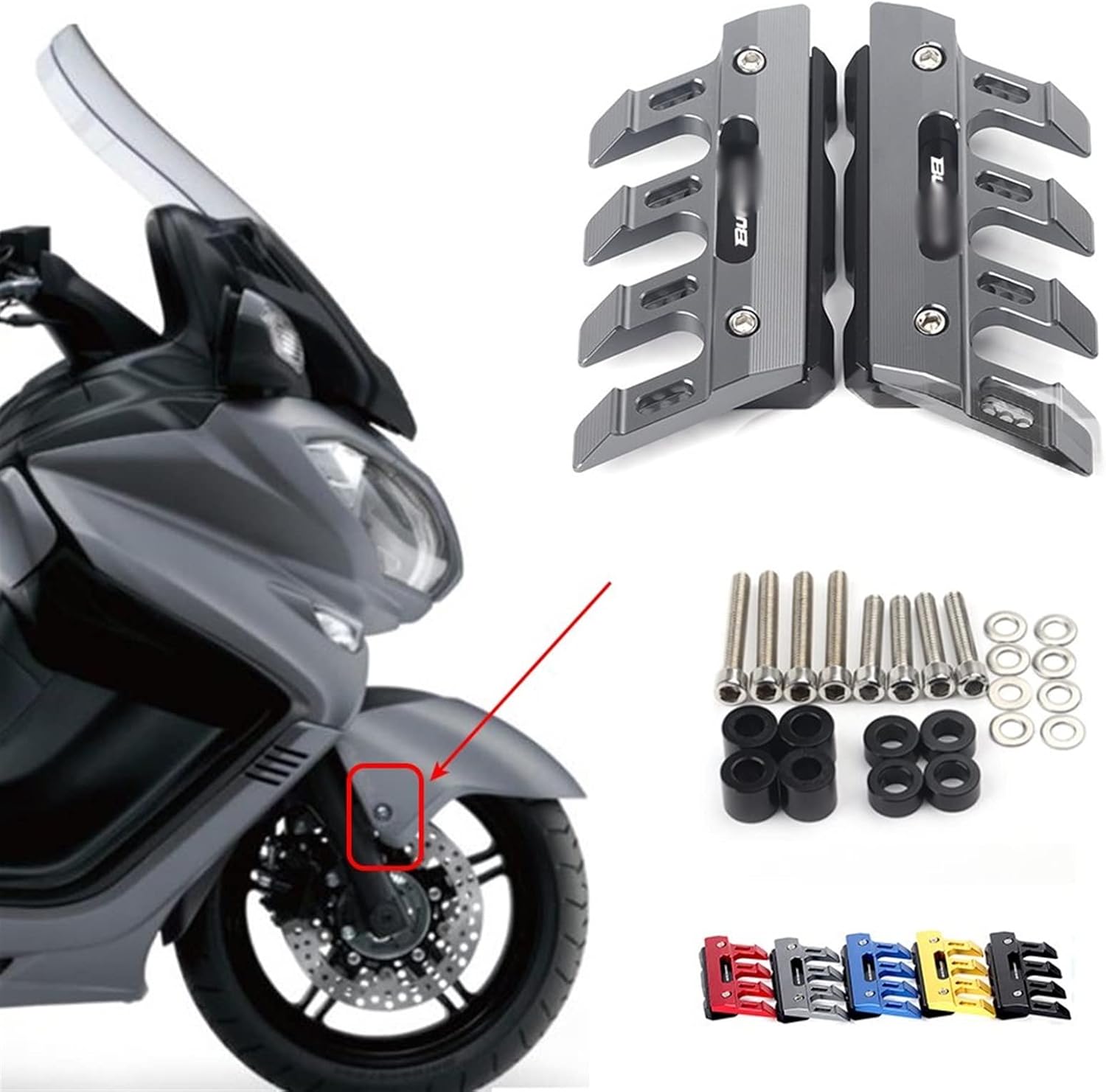 For S┐uzuki Burgman 650 125 150 200 250 400 Motorcycle Front Fork Protector Fender Slider Guard Mudguard Motorcycle Slider(Black)