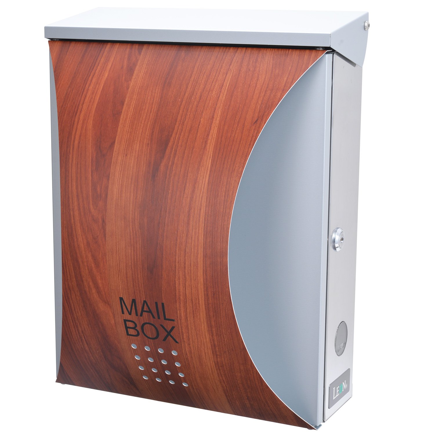 LEON　レオン　MB5207 郵便ポスト 壁掛け　鍵　ブラウン　プラムウッド Amazon.co.jp: LEON (レオン) MB5207 郵便ポスト 壁掛けタイプ