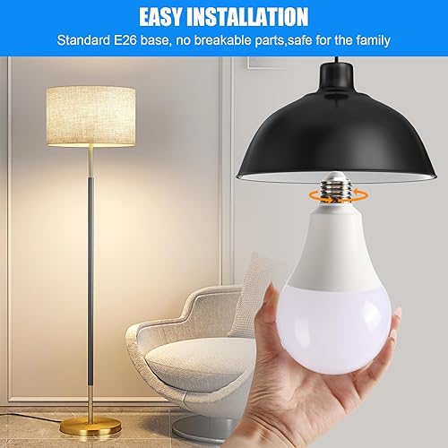 Miniatura 3 de Bombillas LED equivalentes a 200-300 W, 3150 lúmenes, luz blanca diurna 5000K 22W A30, bombillas LED para garaje, almacén, taller, comercial,