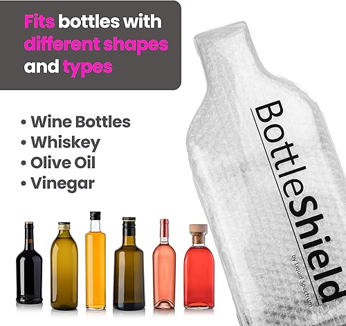 Miniatura 7 de Bottle Shield - Bolsa de viaje reutilizable con protector de vino (paquete de 3)  Funda de envío de botellas irrompible, a prueba de fugas y de