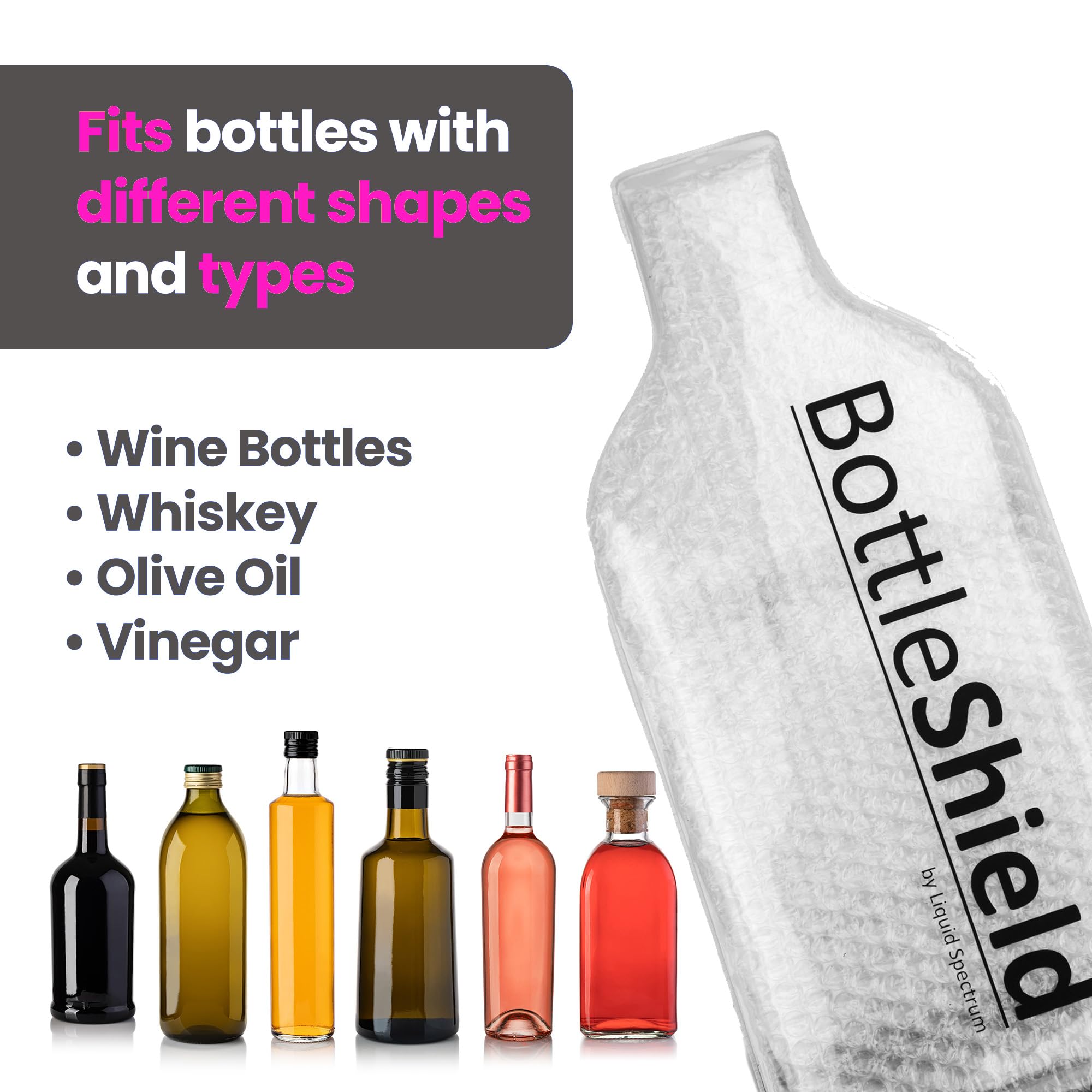 Bottle Shield Wiederverwendbare Reisetasche für Weinflaschen, bruchsicher, auslaufsicher, doppellagig, für Reisen, Geschenk, Zubehör für Reisen
