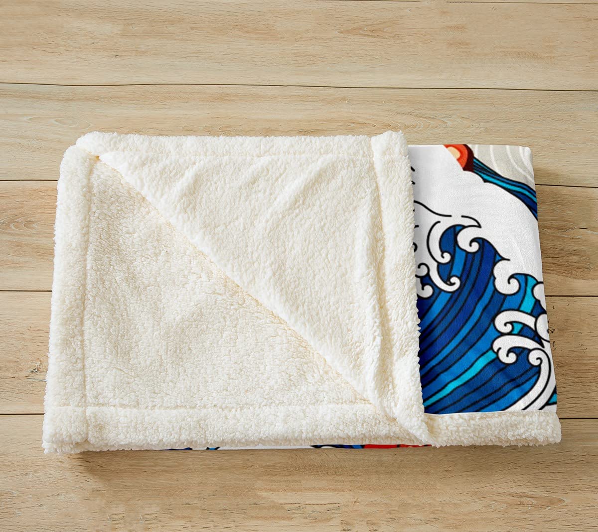 Octopus Bed Blanket Blue Waves Throw Blanket Lightweight Soft Cozy Luxury Sea Animals Fleece Blanket Ocean Theme Flannel Blanket for Sofa Bedroom Office Travel All Season(Twin 60"x80") - Image 3