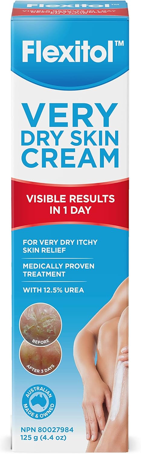 Flexitol Very Dry Skin Cream for Extra, Incredibly Dry Skin â Nourishes, Rehydrates, and Relieves Extremely Dry Skin, Ideal for Eczema and Very Dry, Sensitive Skin, with Urea for Moisturisation (125g)