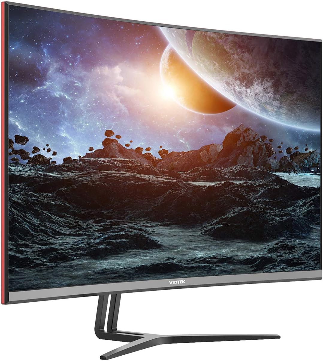 VIOTEK GN32DB 32-Inch Curved Gaming Monitor with FreeSync, 1440p 144Hz WQHD Samsung VA Panel, DVI HDMI 2.0 DisplayPort - VESA