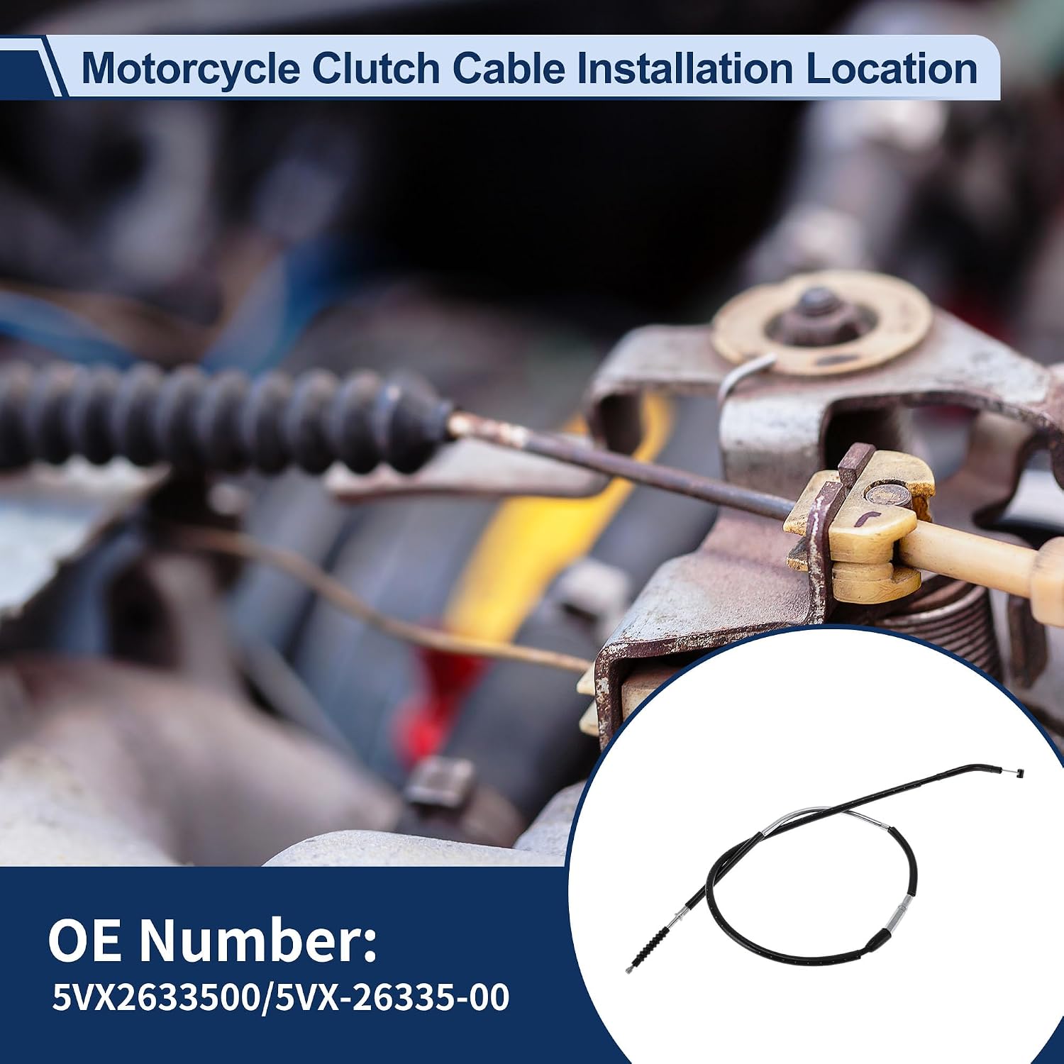 Motorcycle Clutch Cable Motorbike Clutch Cable No.5VX2633500 for Yamaha 600 FZ6 600 S Fazer 2004-2008 1 Pc