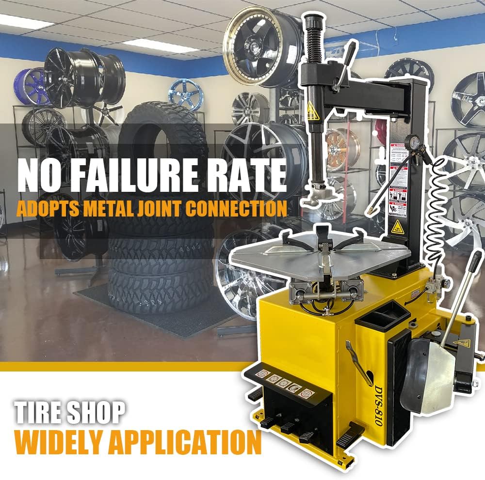 1.5HP Tire Changer Machine with Assist Arms, 110V Wheel Changer Tire Machine for 12"-24" Rims, Heavy Duty Swing Arm Tire Repair Equipment for Garage & Shop