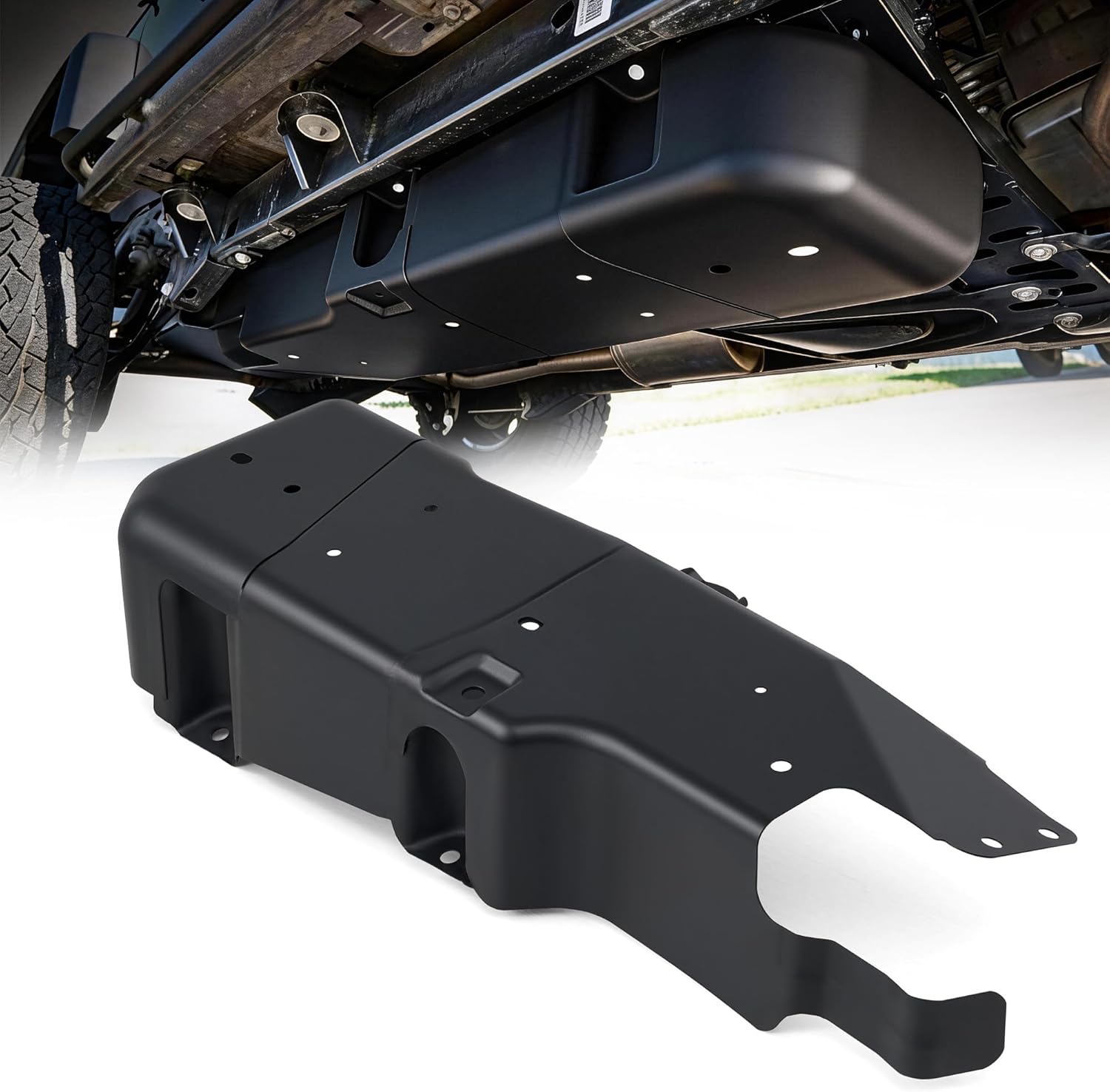 VRC Fuel Tank Skid Plate Compatible with 2007-2018 Jeep Wrangler JK 2-Door, Replacement for 52059743AJ Gas Tank Guard Protective Cover Cold-Rolled Steel (2 Door)