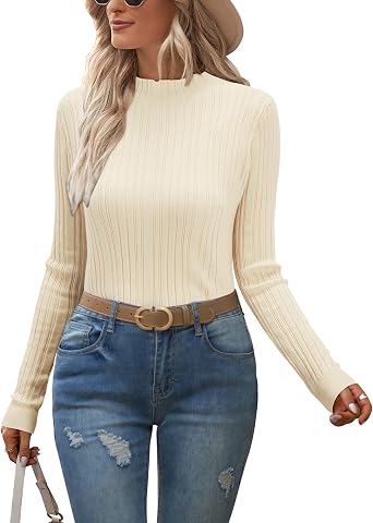 OUGES Women's Mock Turtle Neck 