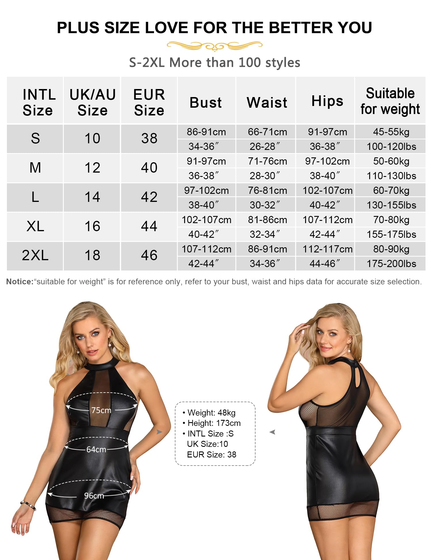 Negligee Bodycon Dress in pelle PU effetto bagnato, senza maniche, per clubwear Lingerie aderente al collo, da donna, babydoll sexy, per donne paffute, taglie S-2XL, nero