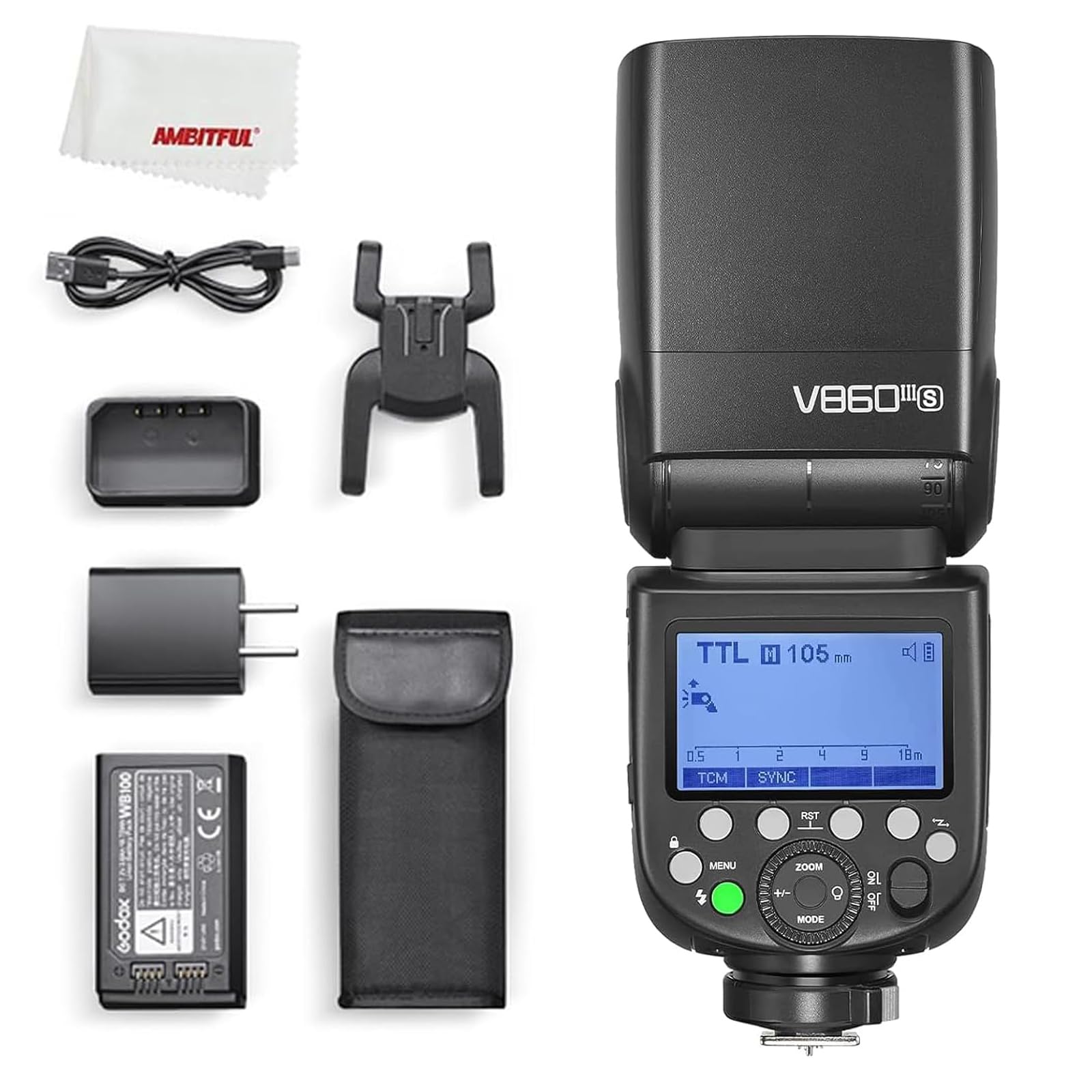 Godox V860III-S Speedlite Light,E-TTL ll autoflash and Manual Flash, 2.4G High-Speed Sync,7.2V/2600mAh Li-ion Battery Camera Flash Speedlite Light