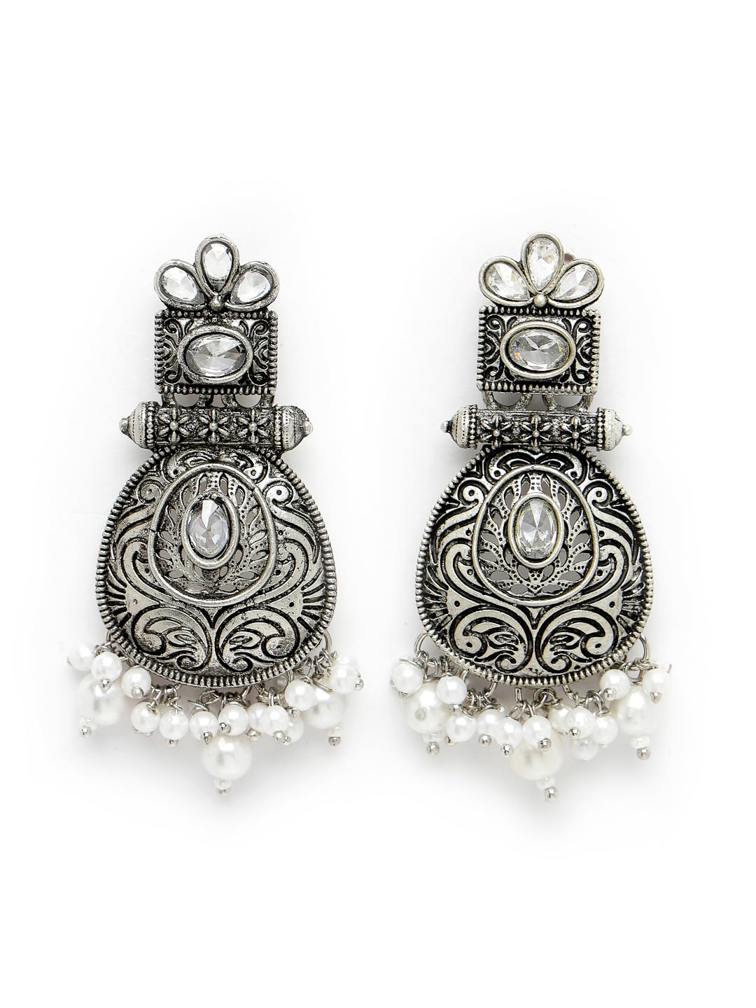 See full amazon price history chart for ADIVA Silver-Plated Kundan Stone & Pearl Oxidised Traditional Drop Earrings Set for Women & Girls ADIVA Silver-Plated Kundan Stone & Pearl Oxidised Traditional Drop Earrings Set for Women & Girls (B0CSSNK526) Amazon Price History, Amazon Price Tracker