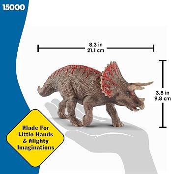 Schleich Dinosaurs - 4 Realistic Triceratops Dinosaur Figure - Educational Jurassic Dino Toy Figurine for Boys and Girls - Durable Montessori Educational Animal Toy for Kids Ages 4+ | 15000