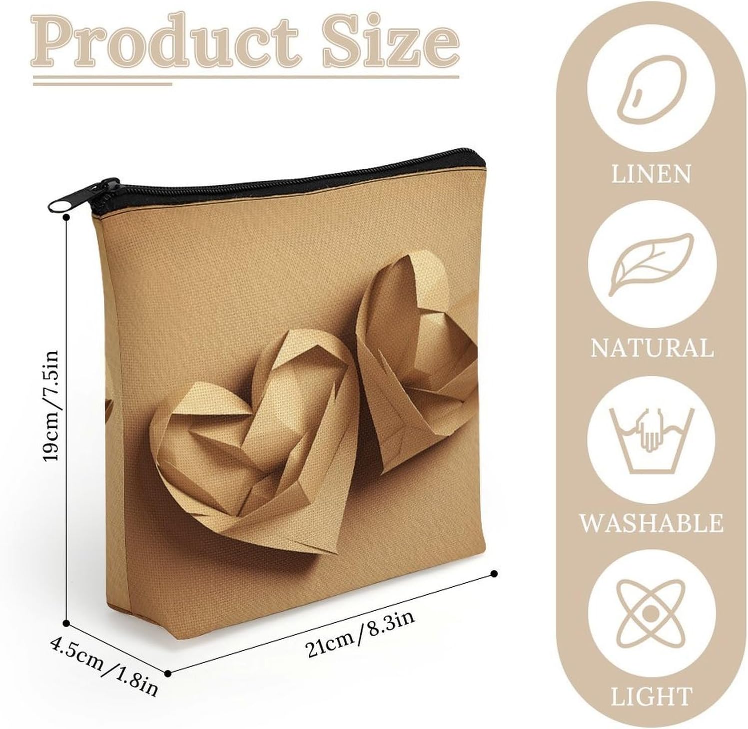 Paper Folded Heart Shape Makeup Bag Cosmetic Pouch Toiletry Bag image 2