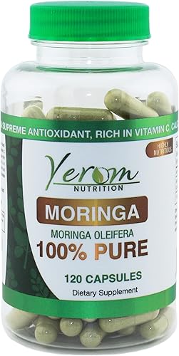 Cápsulas de moringa pura – 800 mg de alta potencia, 100% natural, suplemento para energía, apoyo inmunológico y refuerzo antioxidante, 120 cápsulas