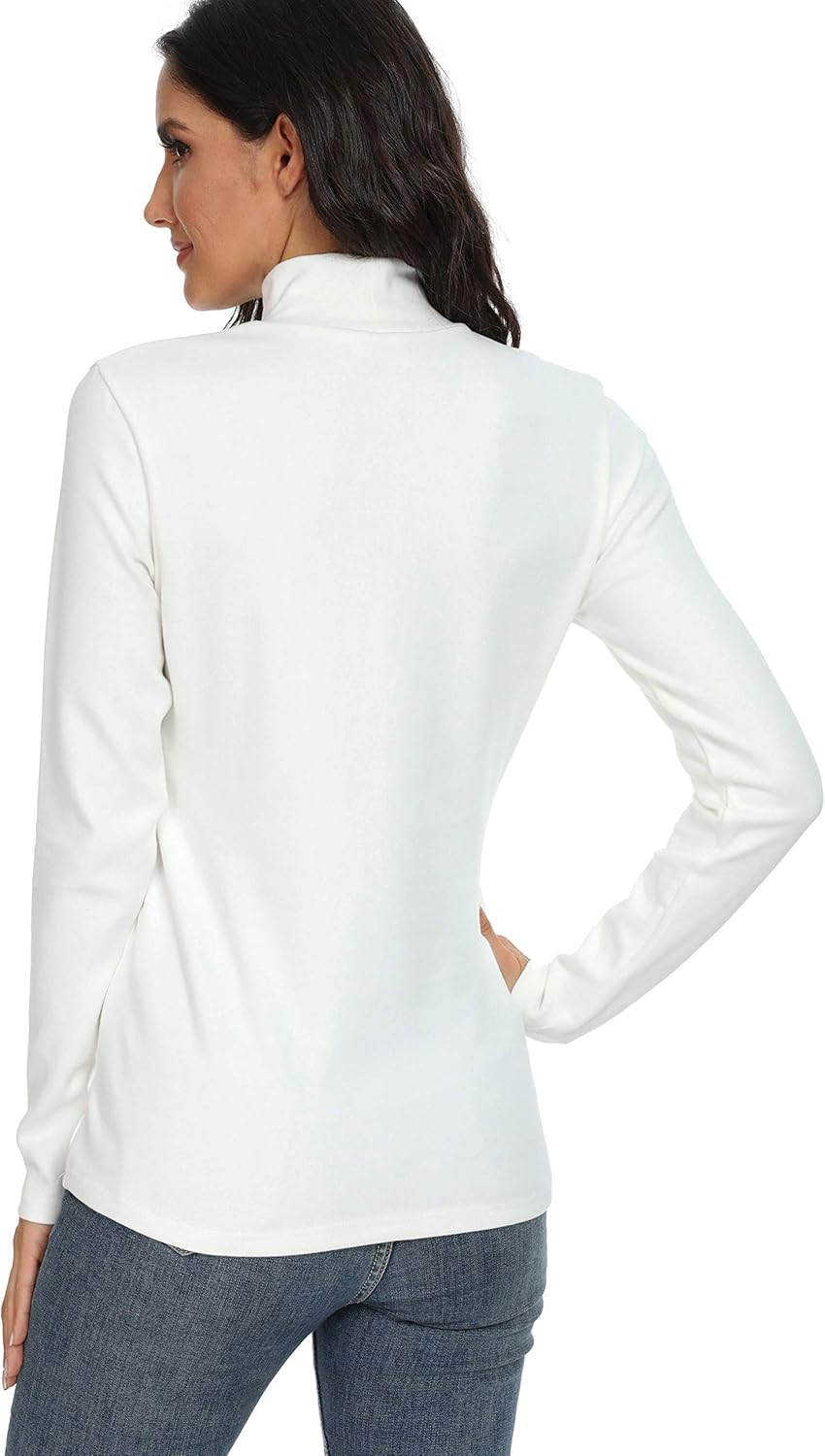 Women's Cotton Mock Turtleneck Long Sleeve Basic Thermal Top - Image 3
